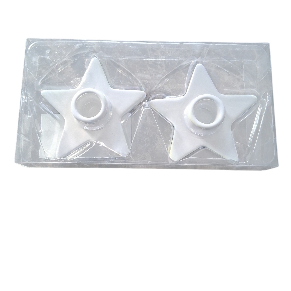 White Star-Shaped Ceramic Holders